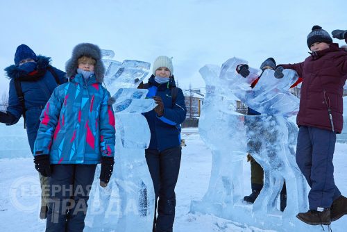 Открытие ледового городка, Новая Чара, декабрь 2022 г. Фото пресс-службы компании «Удоканская медь»