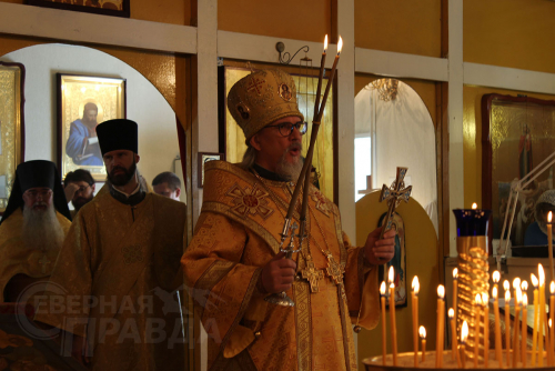Служба в в Храме Андрея Первозванного, Новая Чара, 15 августа 2023 г. Фото службы новостей «СП»