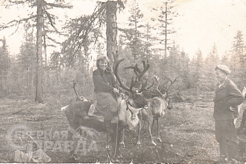 Каюр Максимов Николай Александрович с геологом в экспедиции. Фото из архива Ферко И.Н.