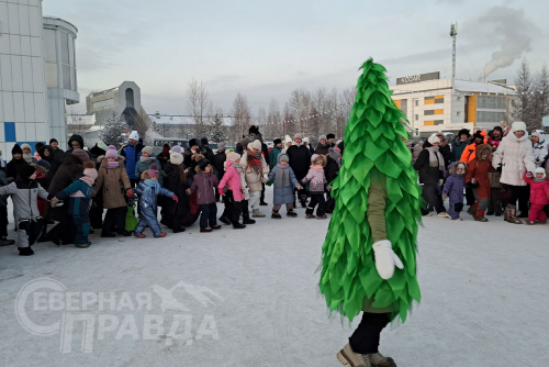 Открытие ледового городка 8 декабря 2024 в Новой Чаре. Фото Екатерины Поздеевой