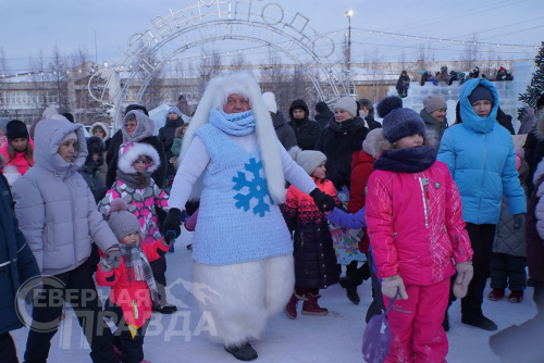 Открытие ледового городка 8 декабря 2024 в Новой Чаре. Фото Екатерины Поздеевой