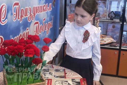 Патриотическая акция «Красная гвоздика». Новочарская библиотека, 22 апреля - 6 мая 2026 г. Фото Татьяны Воловьевой