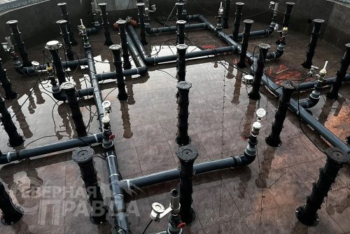 Ремонт фонтана в сквере Новой Чары. Фото службы новостей «СП»